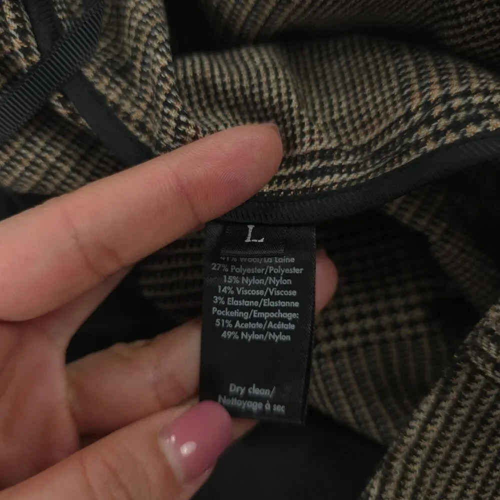 NEW CO Collections Wool Wide Leg Trouser Plaid Academia Old Money Quiet Luxury - Picture 10 of 13